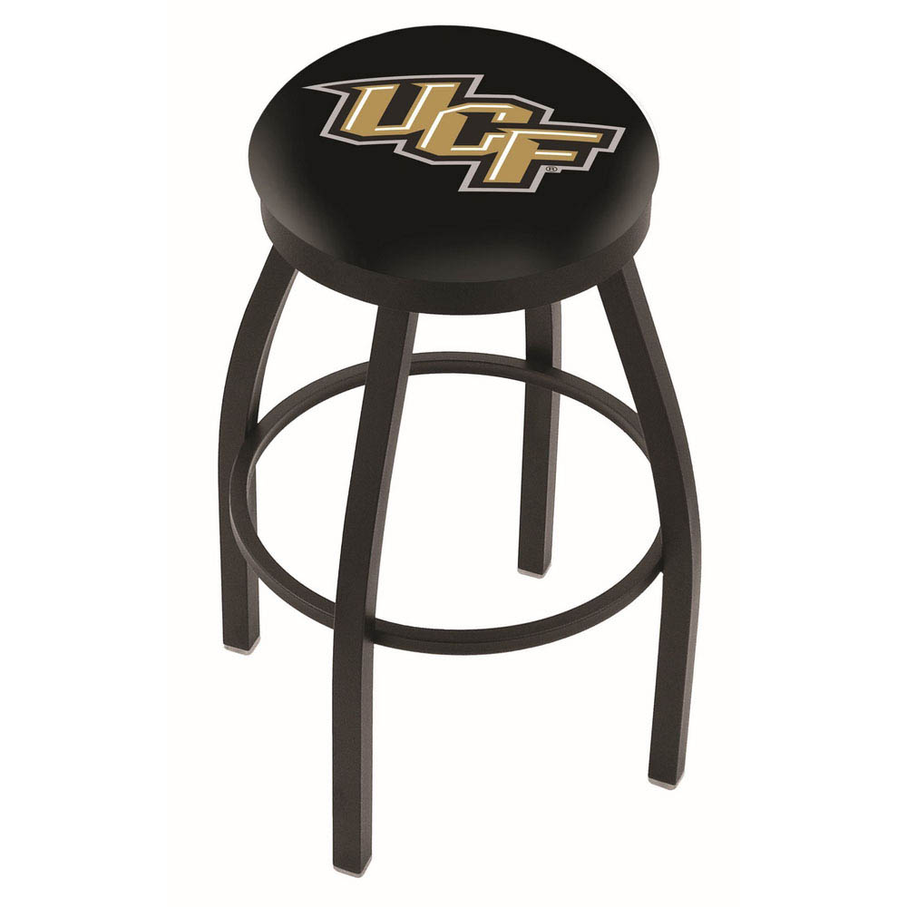 inch Black Central Florida Swivel Bar Stool w/ Accent Ring