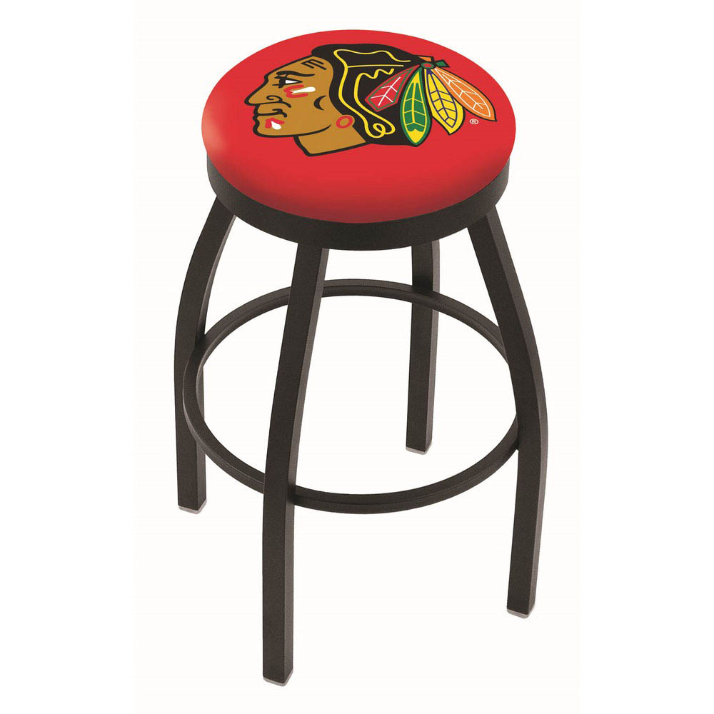inch Red Chicago Blackhawks Swivel Bar Stool w/ Accent Ring