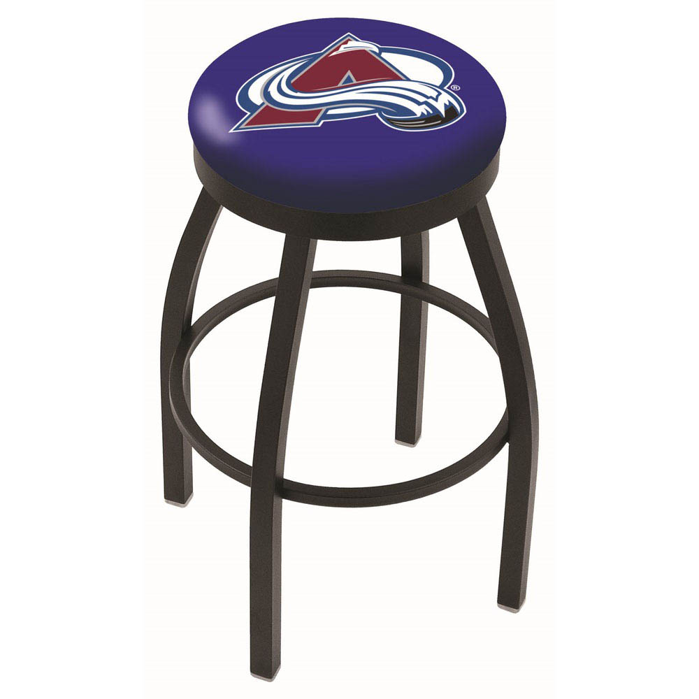 inch Black Colorado Avalanche Swivel Bar Stool w/ Accent Ring
