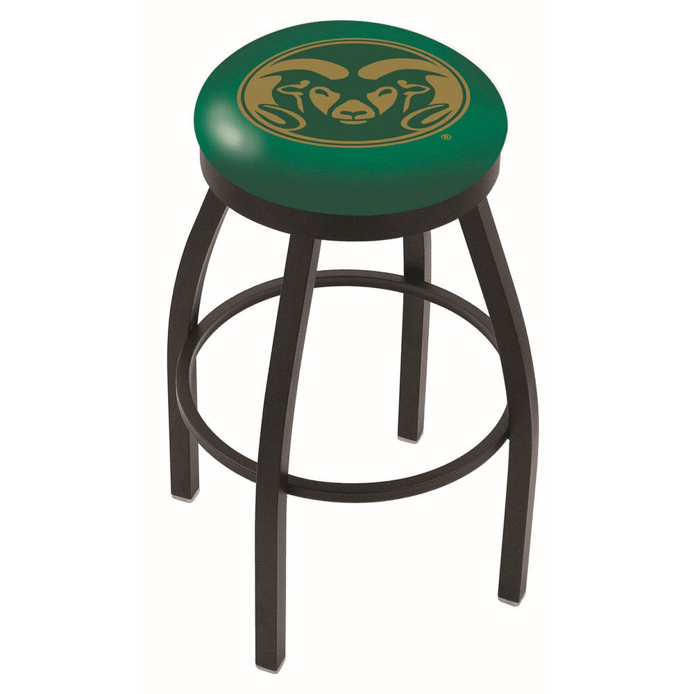 inch Black Colorado State Swivel Bar Stool w/ Accent Ring