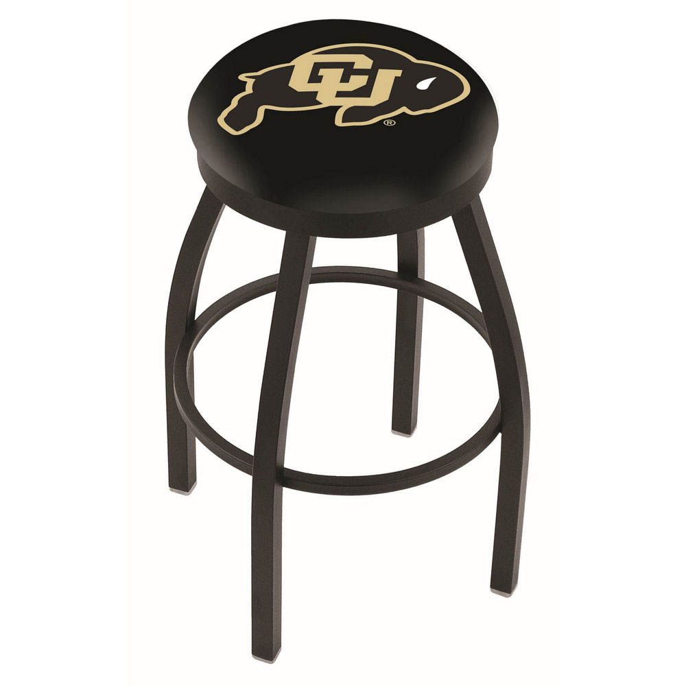 inch Black Colorado Swivel Bar Stool w/ Accent Ring