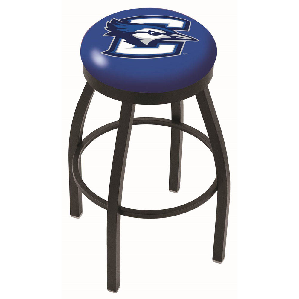 inch Black Creighton Swivel Bar Stool w/ Accent Ring