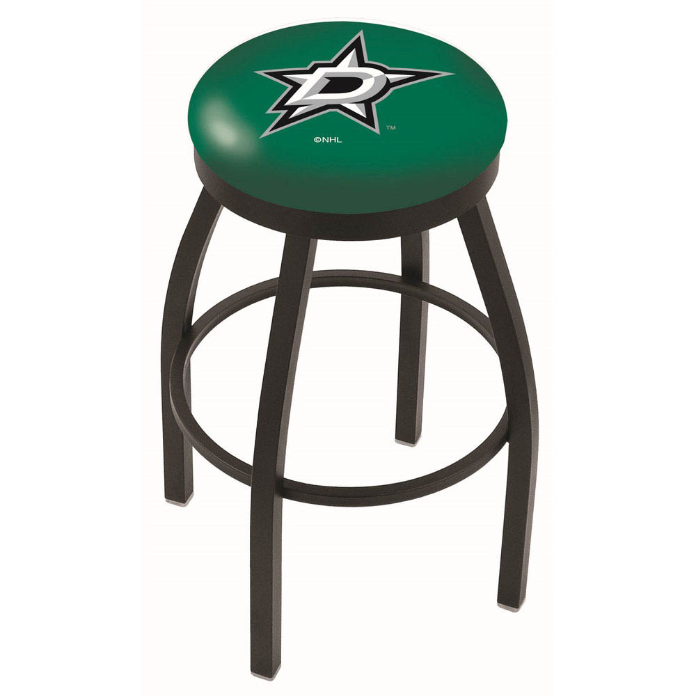 inch Black Dallas Stars Swivel Bar Stool w/ Accent Ring