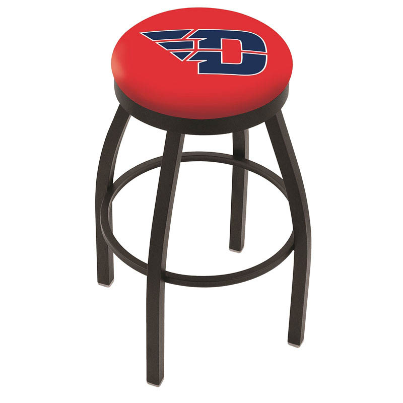 inch Black University of Dayton Swivel Bar Stool w/ Accent Ring
