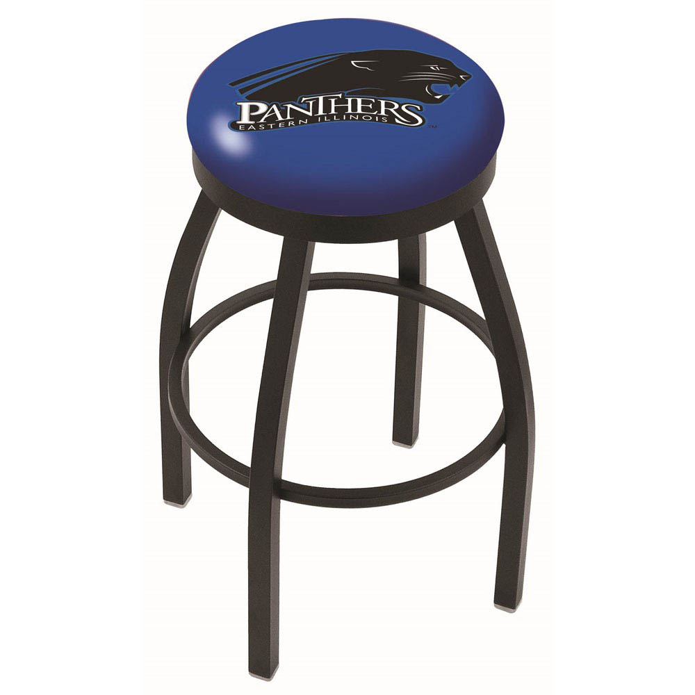 inch Black Eastern Illinois Swivel Bar Stool w/ Accent Ring