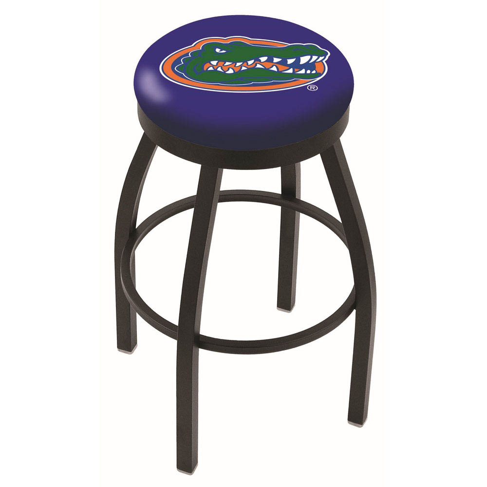 inch Black Florida Swivel Bar Stool w/ Accent Ring