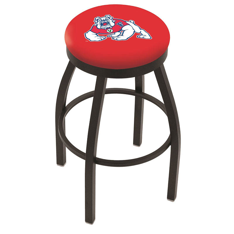 inch Black Fresno State Swivel Bar Stool w/ Accent Ring