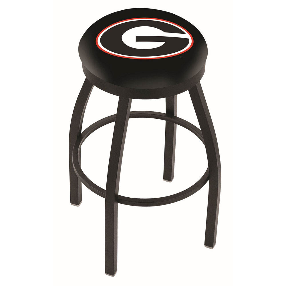 inch Black Georgia (G) Swivel Bar Stool w/ Accent Ring