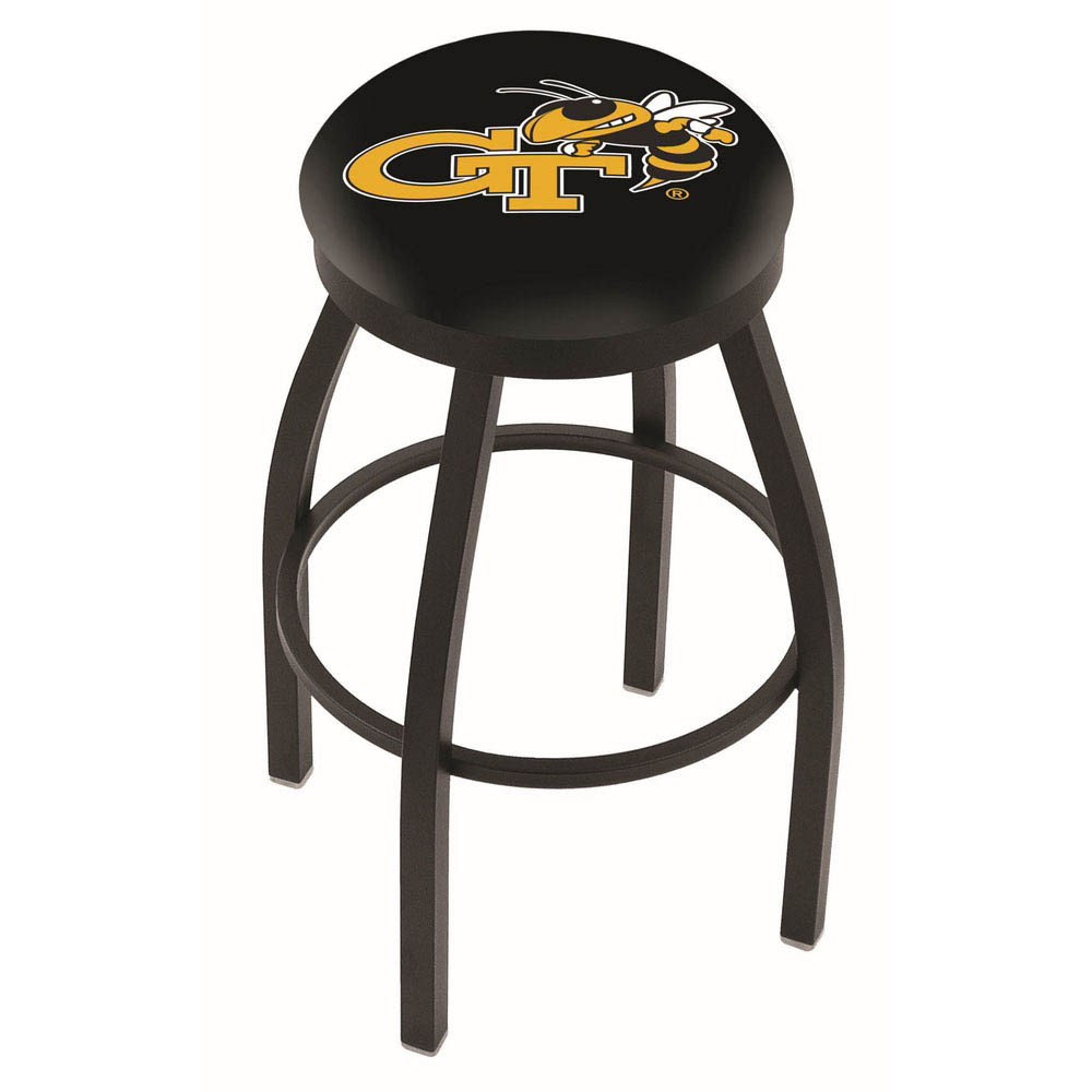 inch Black Georgia Tech Swivel Bar Stool w/ Accent Ring