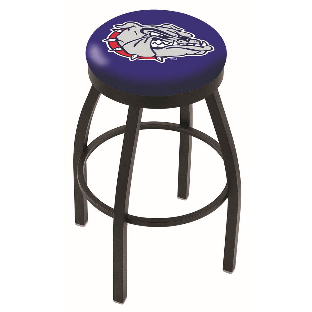 inch Black Gonzaga Swivel Bar Stool w/ Accent Ring