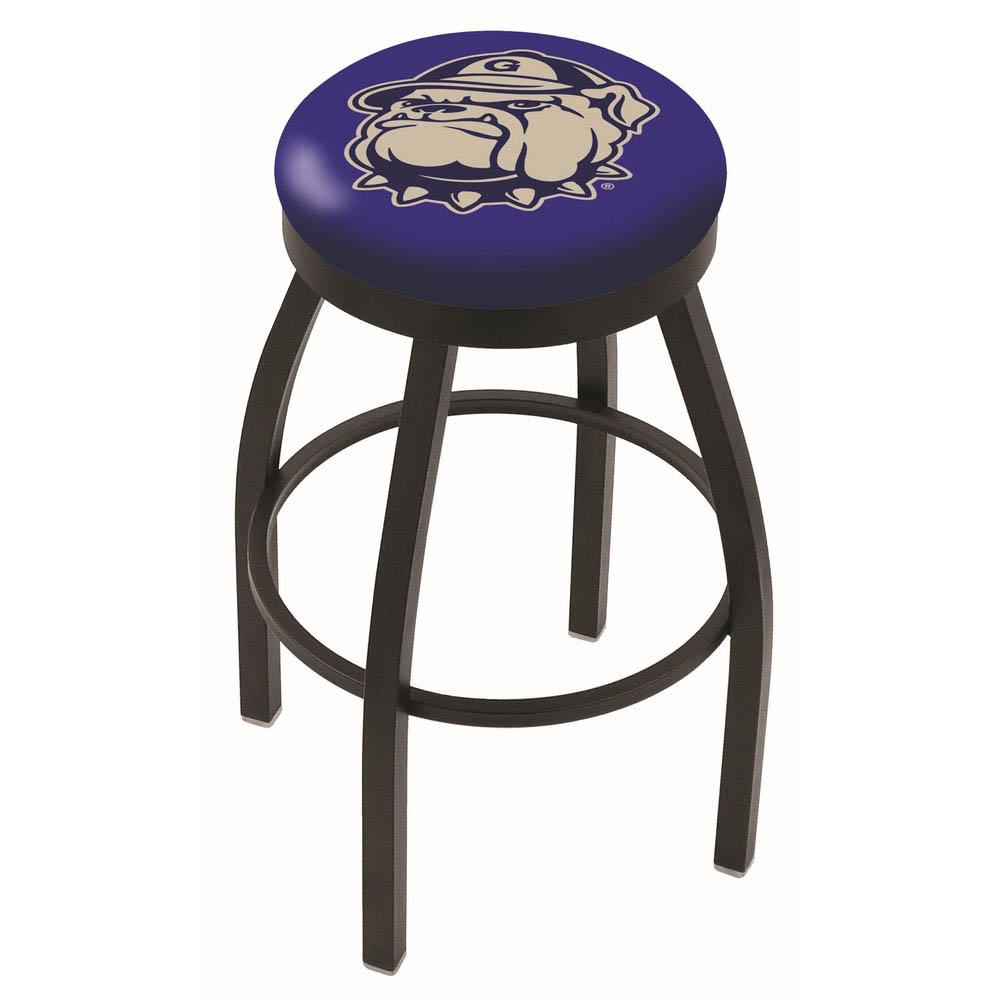 inch Black Georgetown Swivel Bar Stool w/ Accent Ring