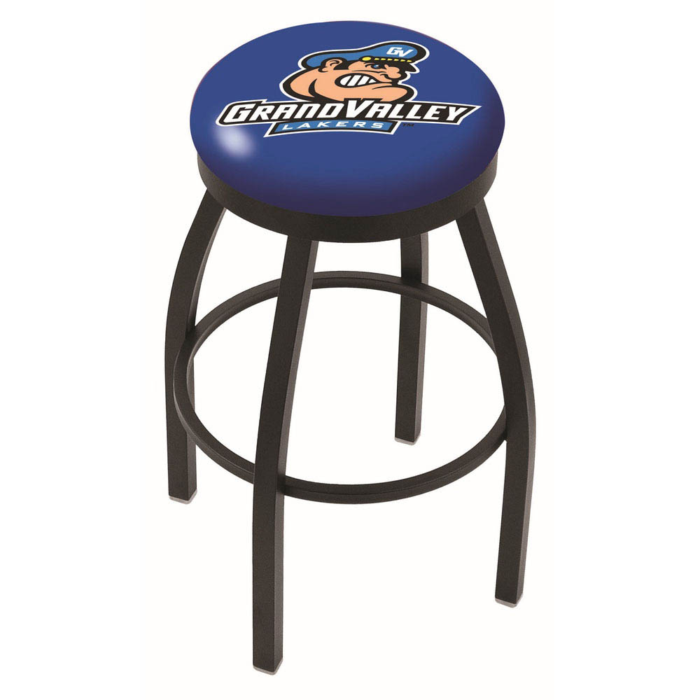 inch Black Grand Valley State Swivel Bar Stool w/ Accent Ring