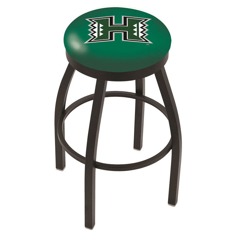 inch Black Hawaii Swivel Bar Stool w/ Accent Ring