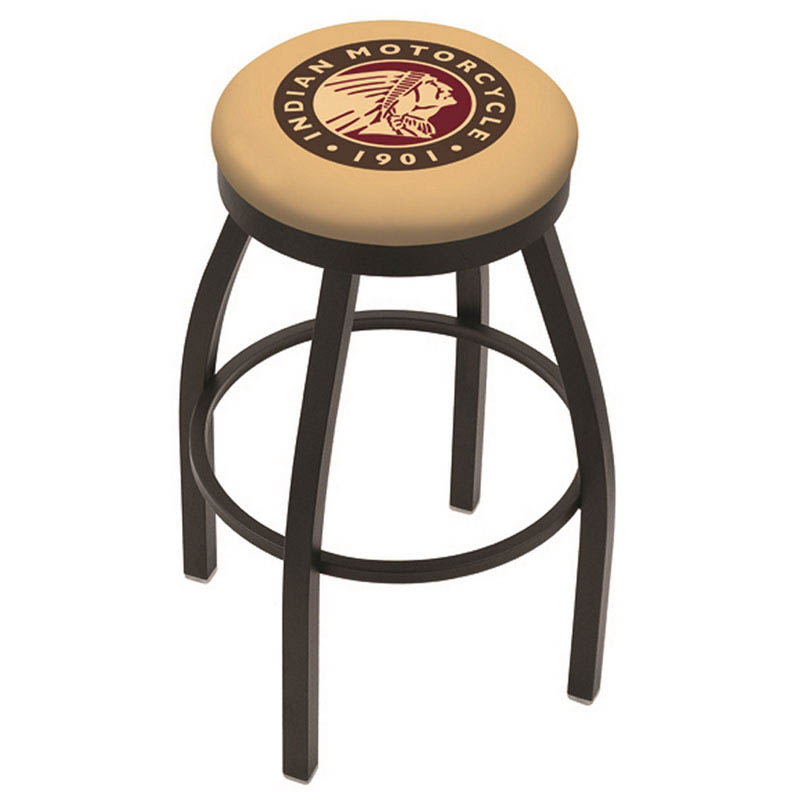 25 inch Black Indian Motorcycle Swivel Bar Stool w/ Accent Ring