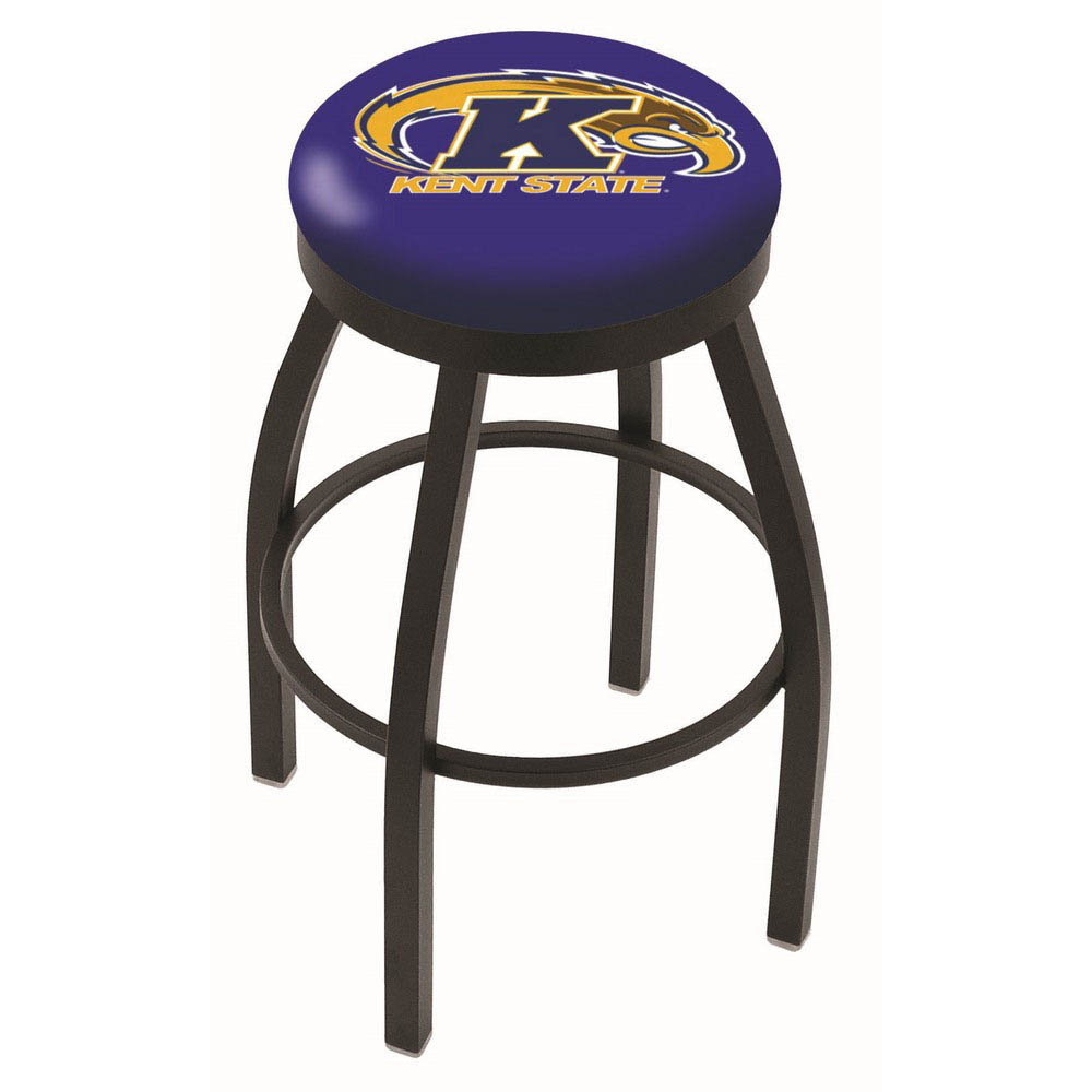 inch Black Kent State Swivel Bar Stool w/ Accent Ring