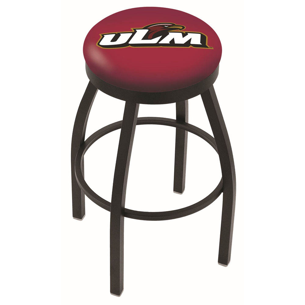 inch Black Louisiana-Monroe Swivel Bar Stool w/ Accent Ring