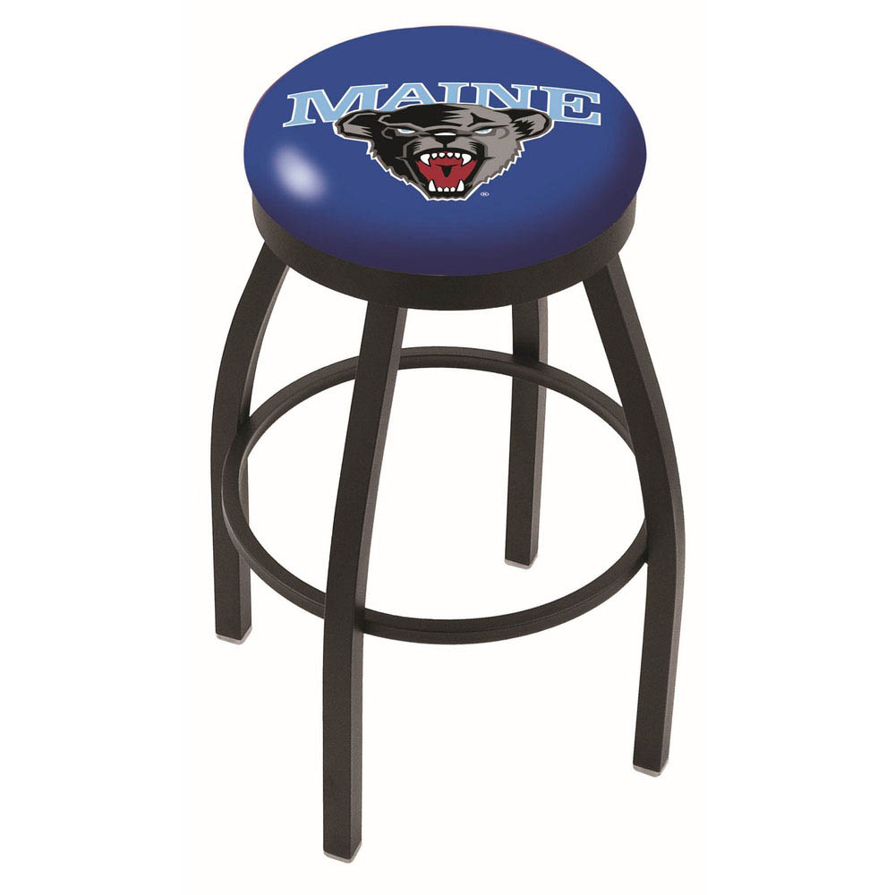 inch Black Maine Swivel Bar Stool w/ Accent Ring