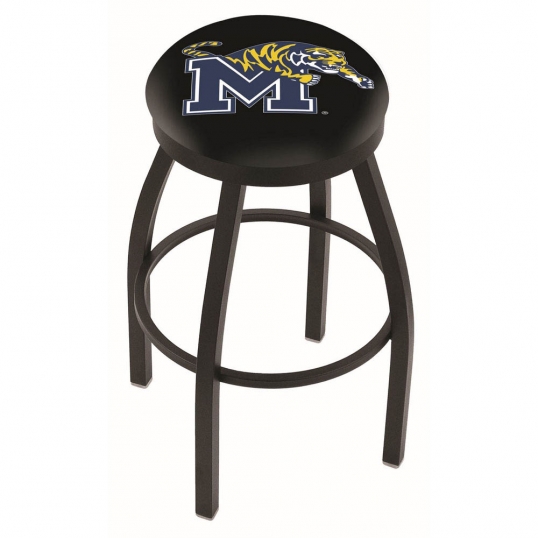 25 inch Black Memphis Swivel Bar Stool w/ Accent Ring