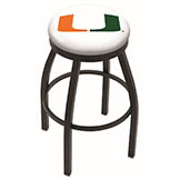 30 inch Black Miami Swivel Counter Stool w/ Accent Ring