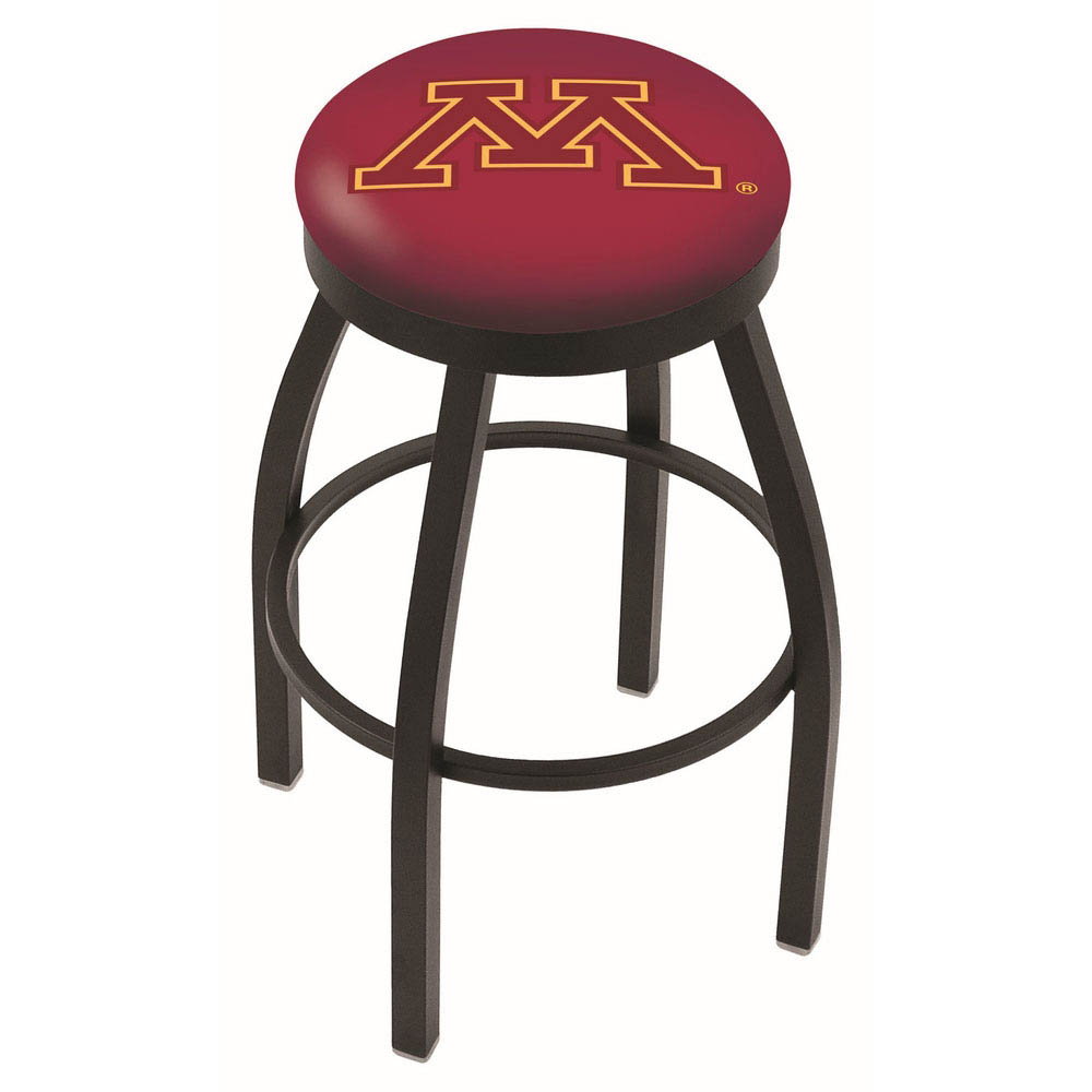 inch Black Minnesota Swivel Bar Stool w/ Accent Ring