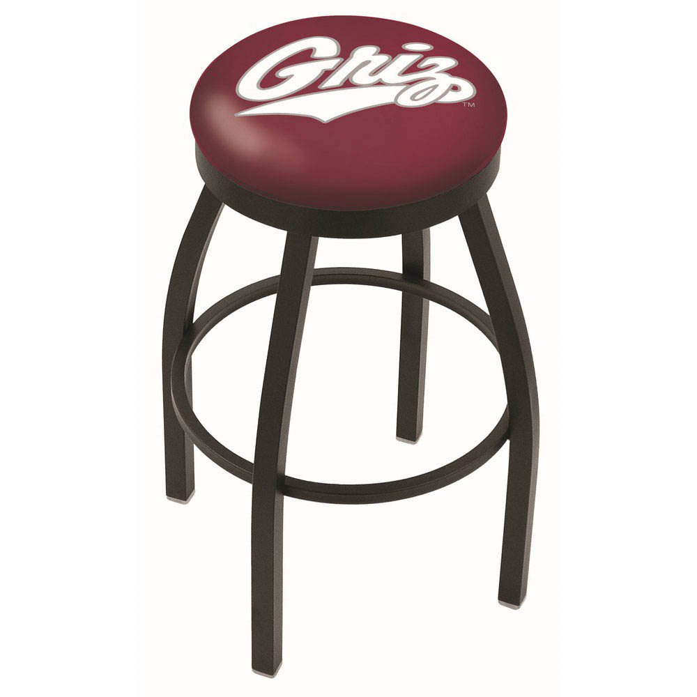 inch Black Montana Swivel Bar Stool w/ Accent Ring