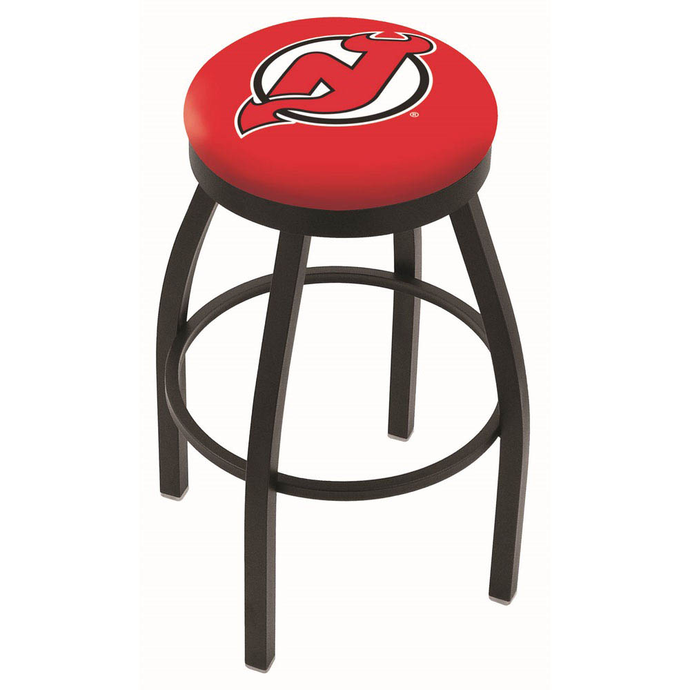 inch Black New Jersey Devils Swivel Bar Stool w/ Accent Ring