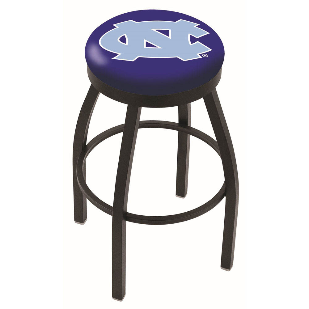 inch Black North Carolina Swivel Bar Stool w/ Accent Ring