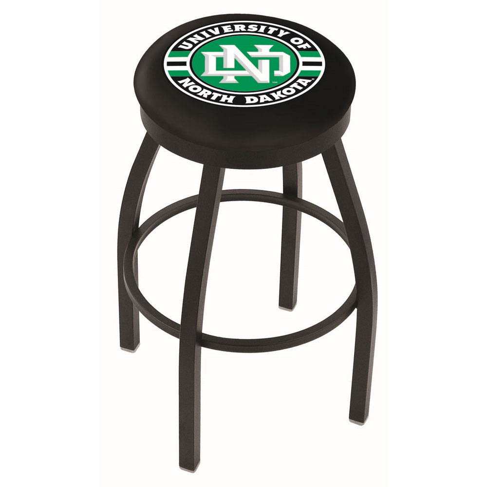 inch Black North Dakota Swivel Bar Stool w/ Accent Ring