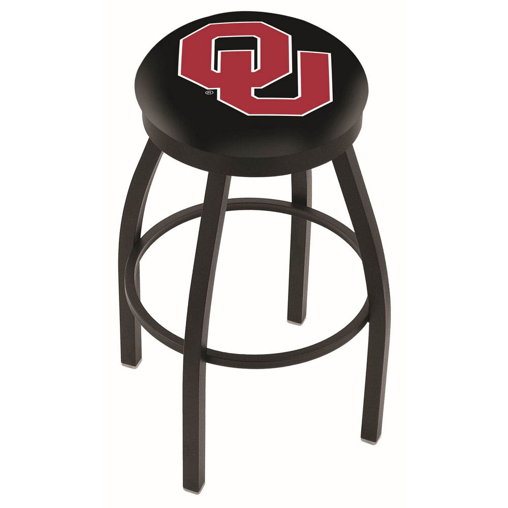 inch Black Oklahoma Swivel Bar Stool w/ Accent Ring