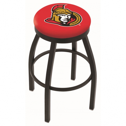 30 inch Black Ottawa Senators Swivel Counter Stool w/ Accent Ring