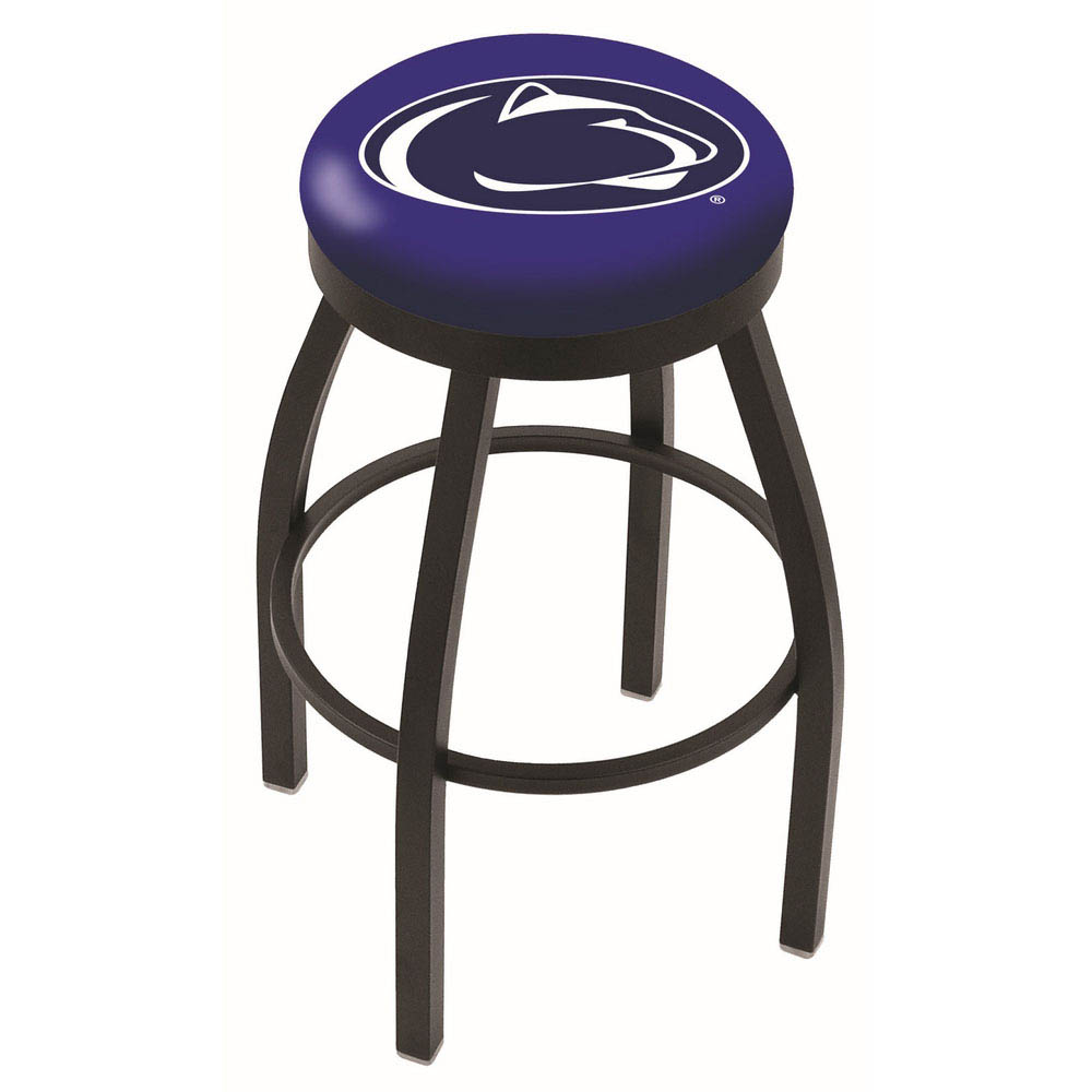 inch Black Penn State Swivel Bar Stool w/ Accent Ring
