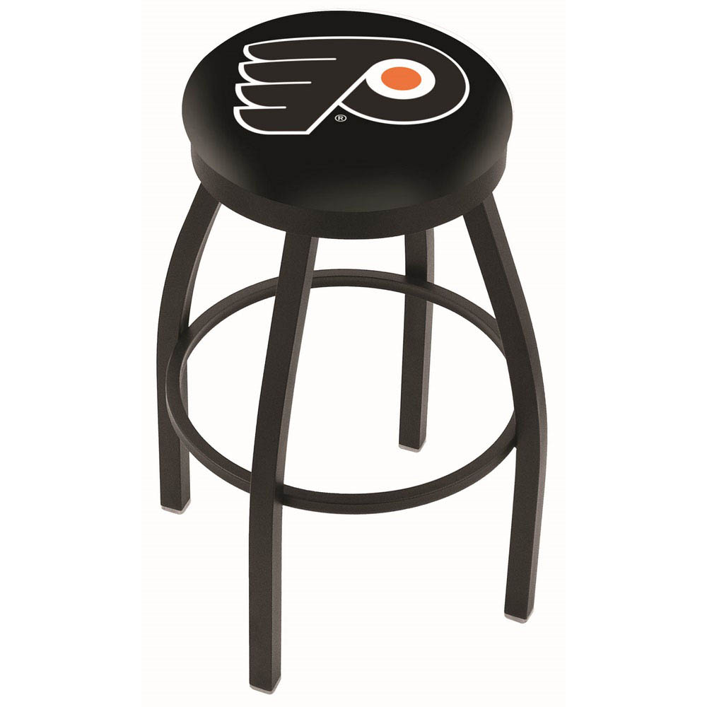 inch Black Philadelphia Flyers Swivel Bar Stool w/ Accent Ring