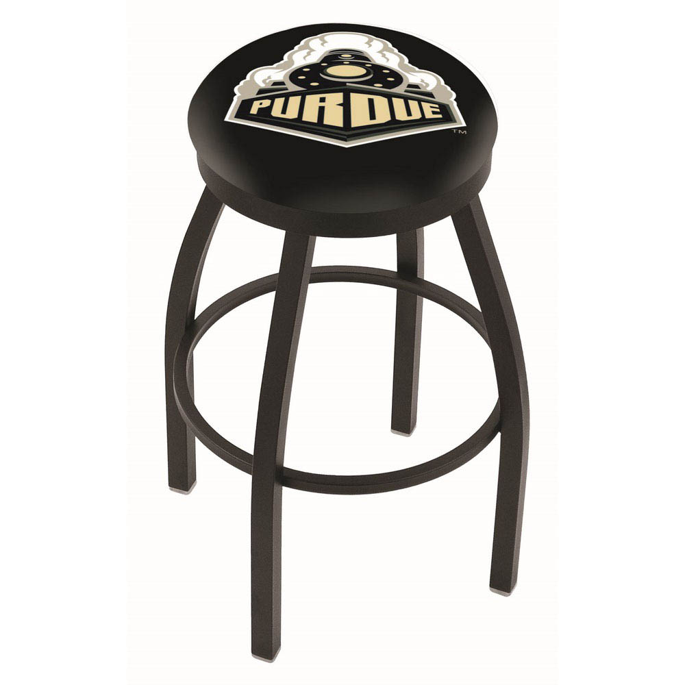 inch Black Purdue Swivel Bar Stool w/ Accent Ring