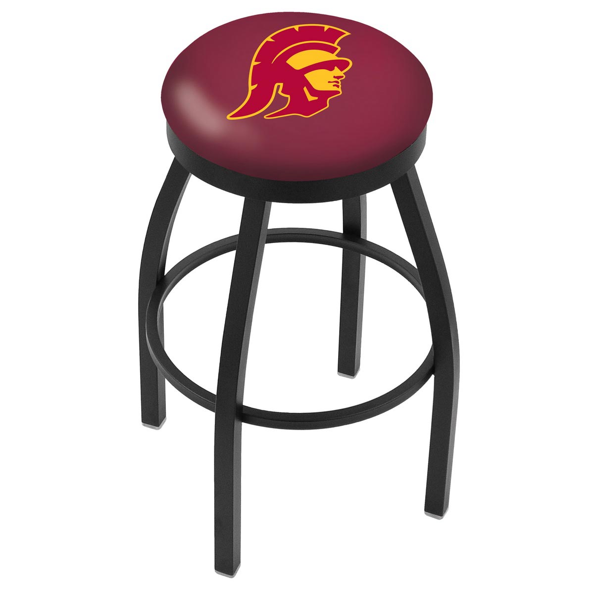 inch Black USC Trojans Swivel Bar Stool w/ Accent Ring