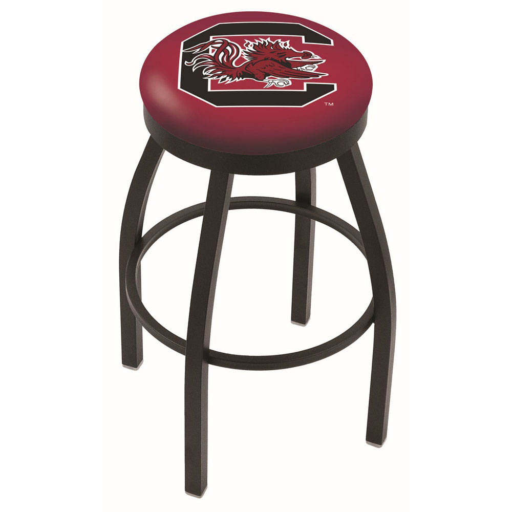 inch Black South Carolina Swivel Bar Stool w/ Accent Ring