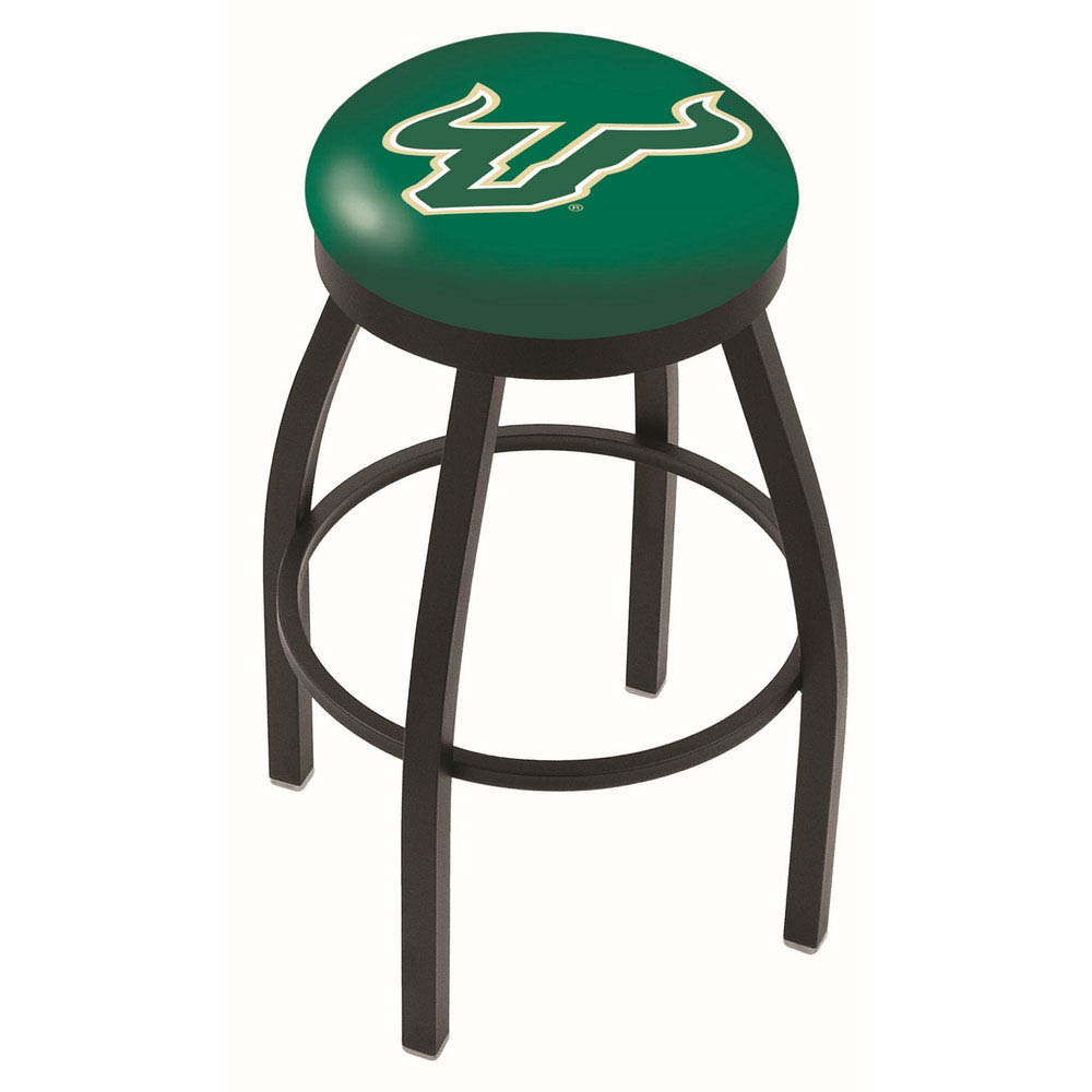 inch Black South Florida Swivel Bar Stool w/ Accent Ring