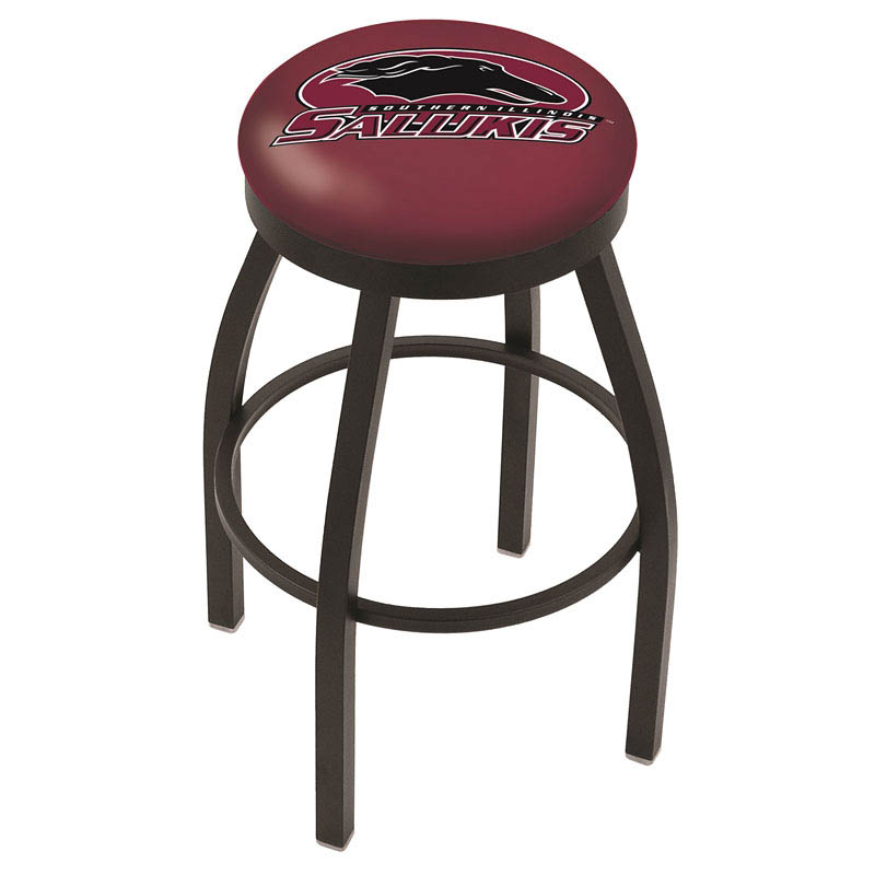 inch Black Southern Illinois Swivel Bar Stool w/ Accent Ring