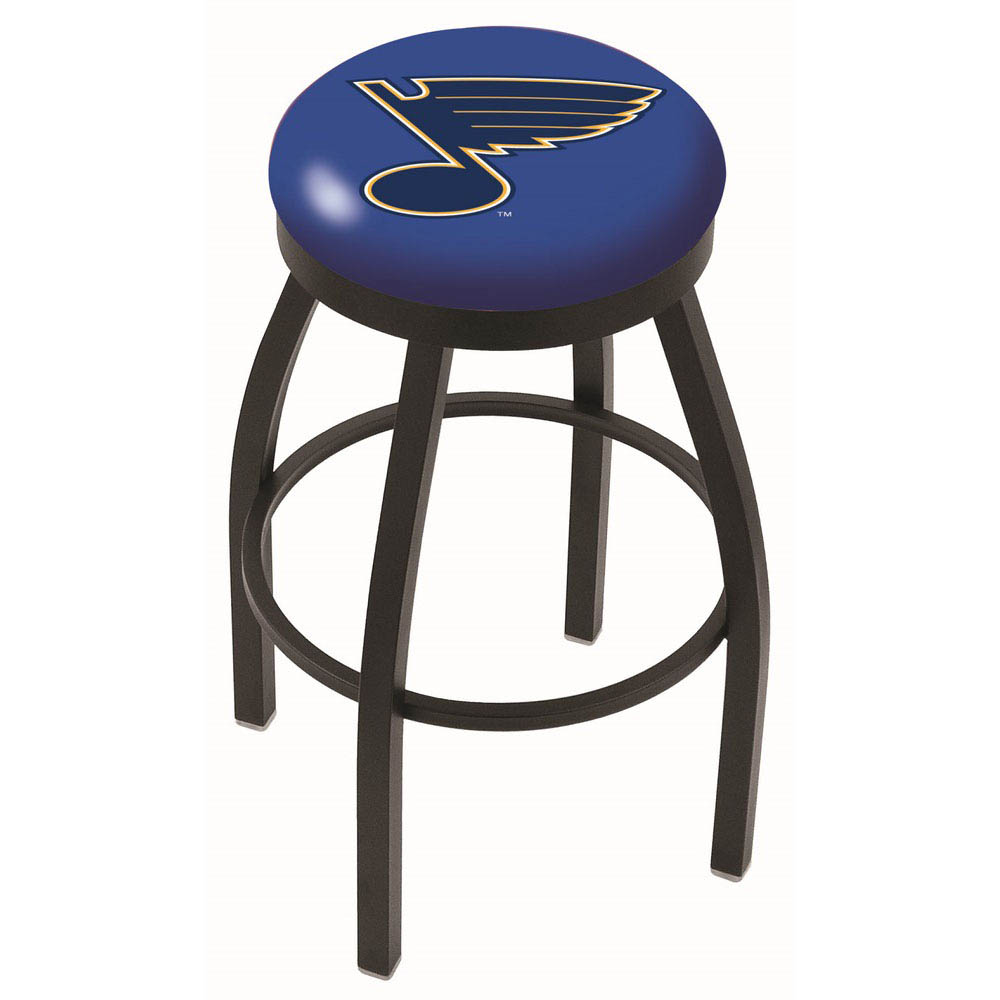 inch Black St Louis Blues Swivel Bar Stool w/ Accent Ring