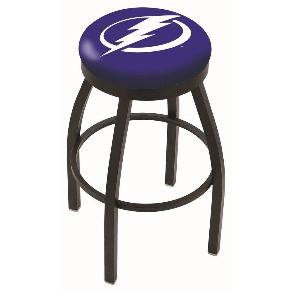 inch Black Tampa Bay Lightning Swivel Bar Stool w/ Accent Ring