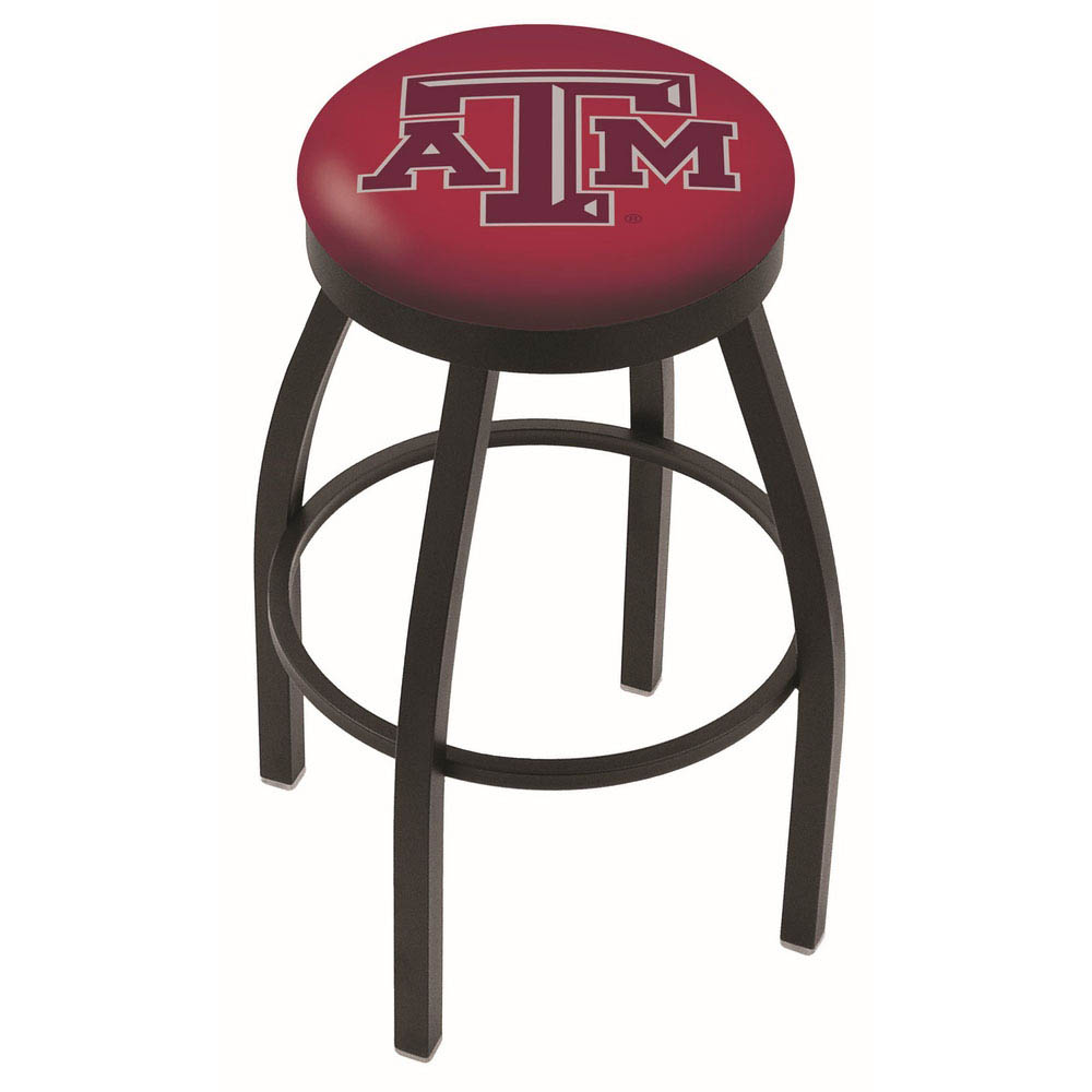inch Black Texas A&M Swivel Bar Stool w/ Accent Ring