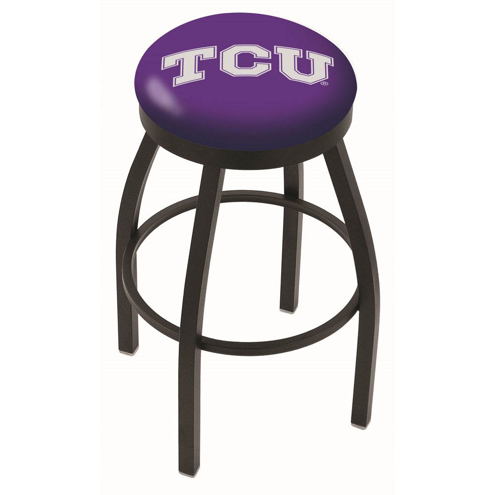 inch Black TCU Swivel Bar Stool w/ Accent Ring