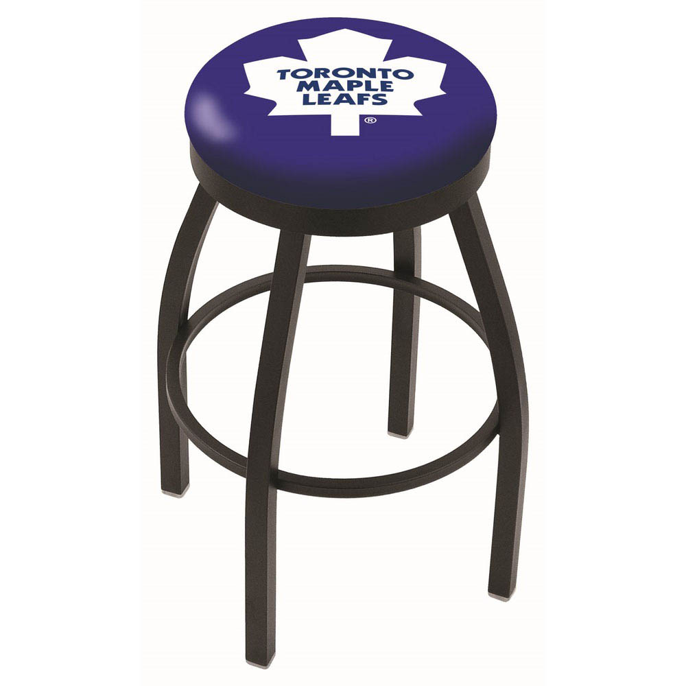 inch Black Toronto Maple Leafs Swivel Bar Stool w/ Accent Ring