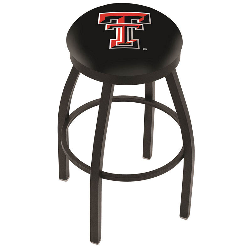 inch Black Texas Tech Swivel Bar Stool w/ Accent Ring