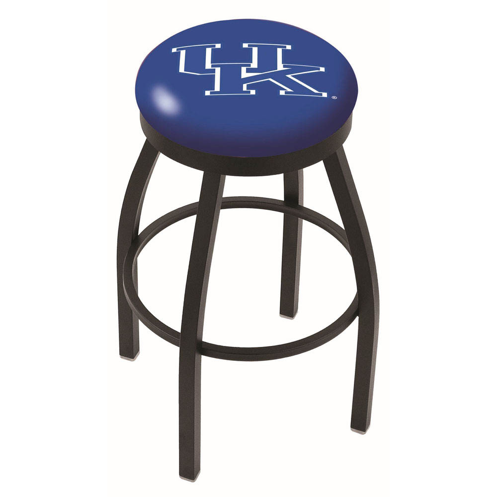 inch Black Kentucky UK Swivel Bar Stool w/ Accent Ring