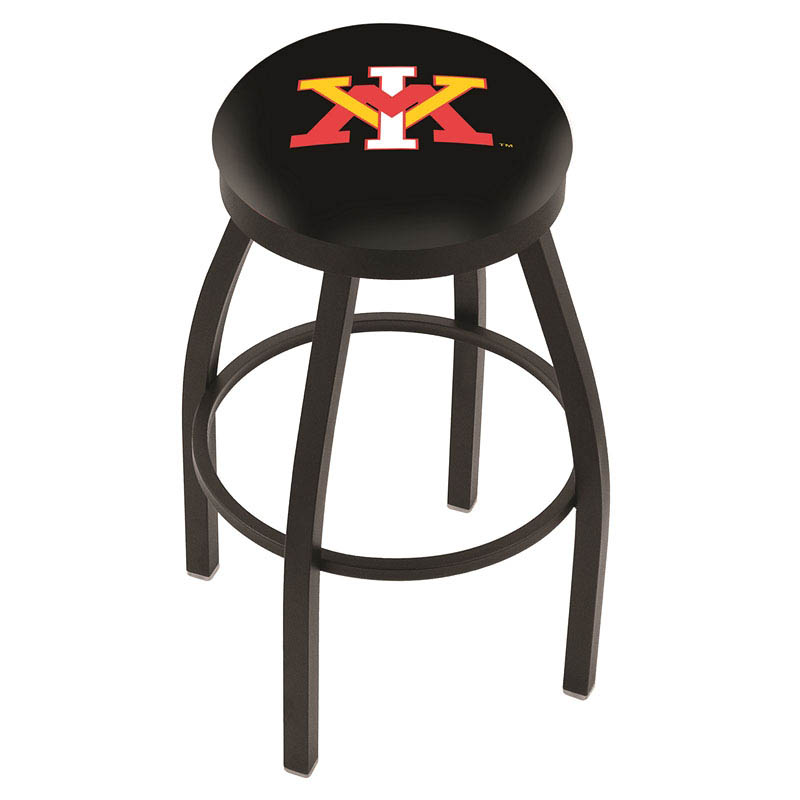 inch Black Virginia Military Institute Swivel Bar Stool w/ Accent Ring