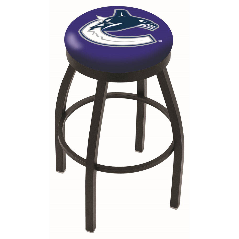 inch Black Vancouver Canucks Swivel Bar Stool w/ Accent Ring