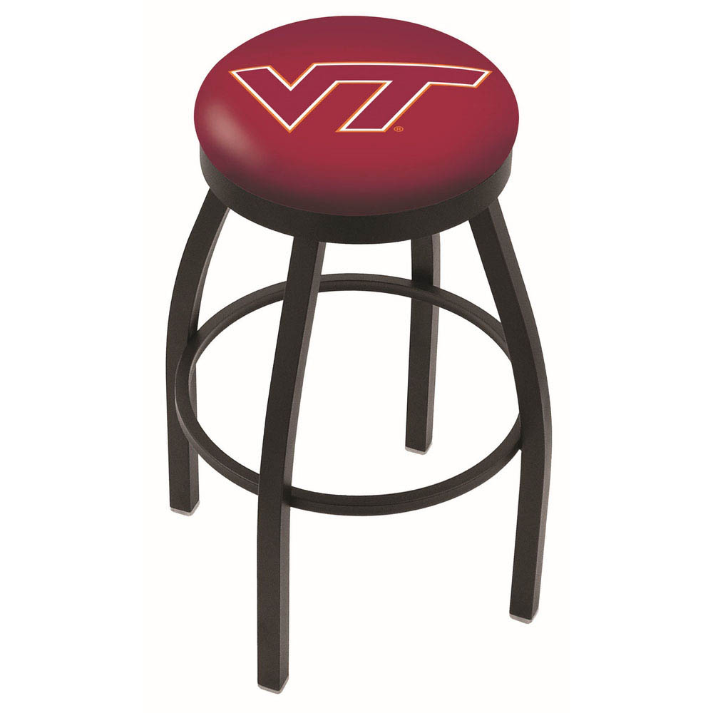 inch Black Virginia Tech Swivel Bar Stool w/ Accent Ring