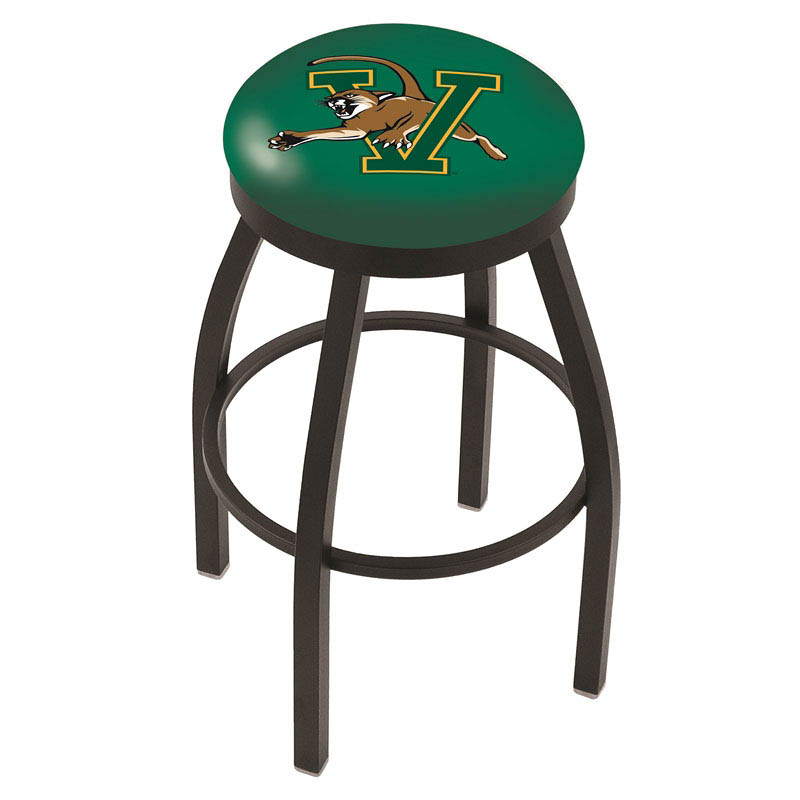 inch Black Vermont Swivel Bar Stool w/ Accent Ring