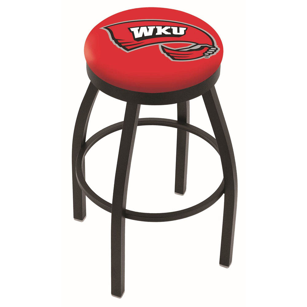 inch Black Western Kentucky Swivel Bar Stool w/ Accent Ring