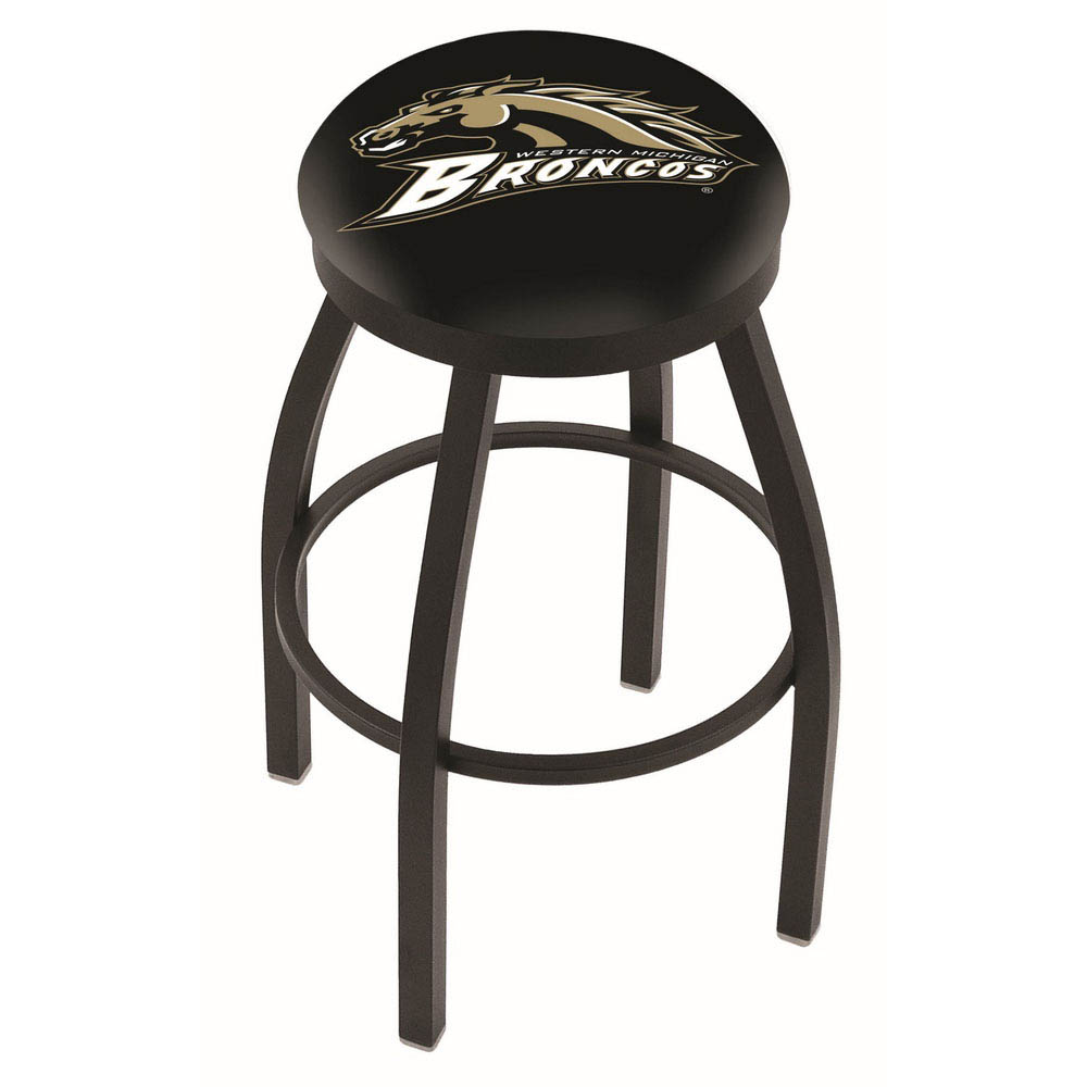 inch Black Western Michigan Swivel Bar Stool w/ Accent Ring